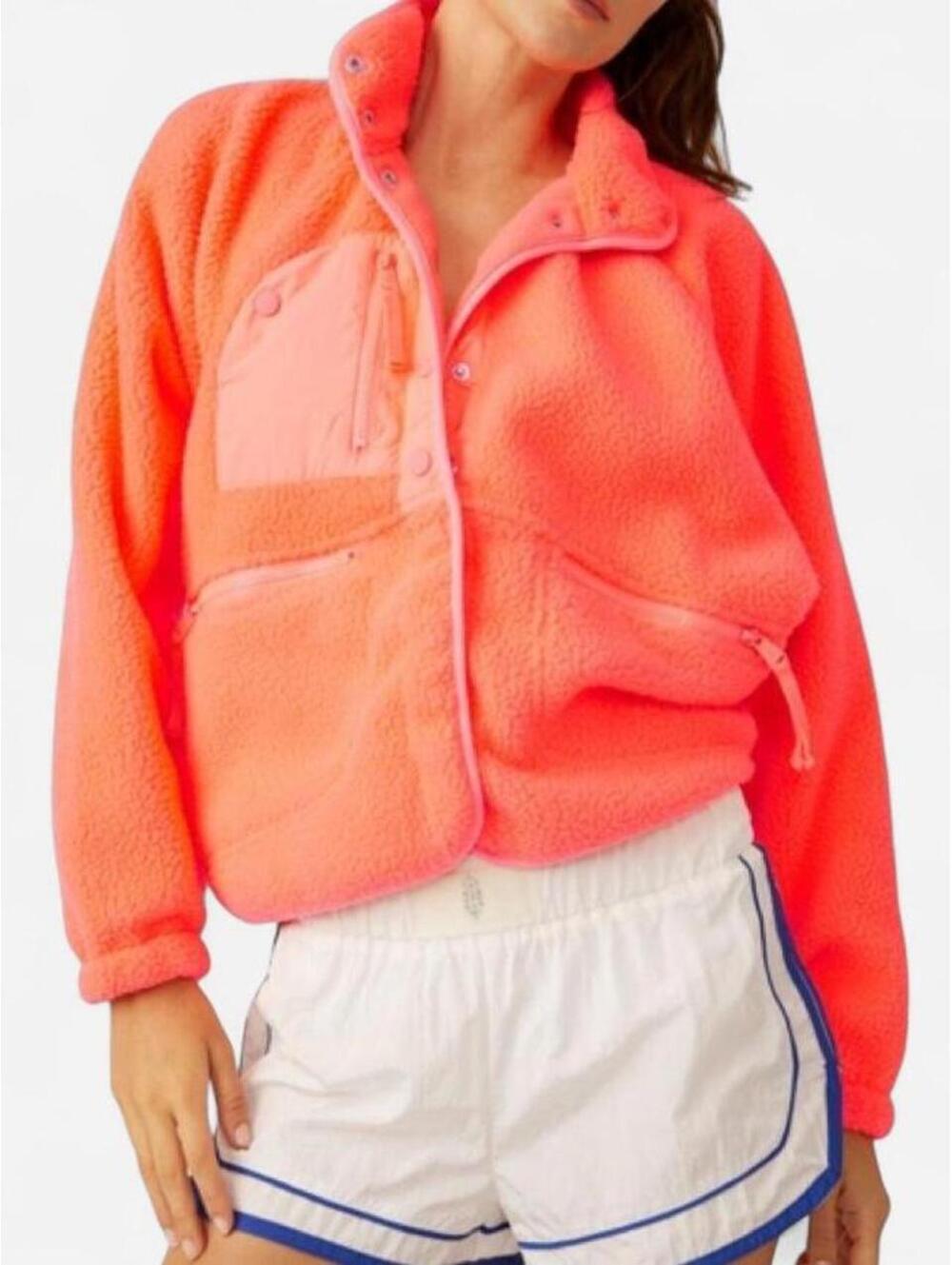Free People Movement Neon Coral Sherpa Jacket - Picture 6 of 6